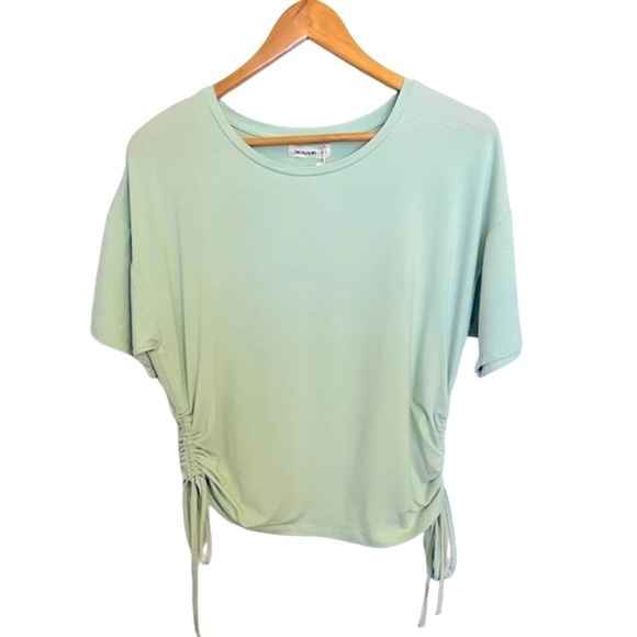 24 Colours Green T-Shirt with Side Tie Ruching - Picture 3 of 7